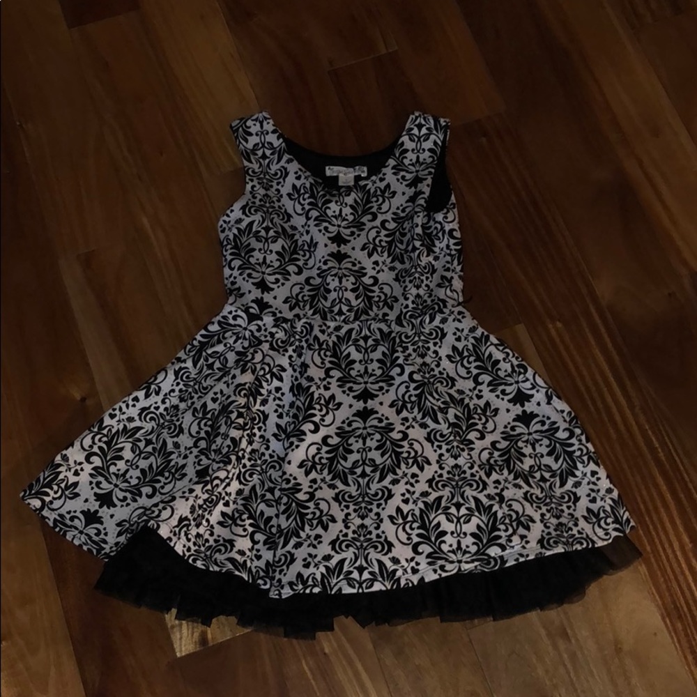 White and black dress